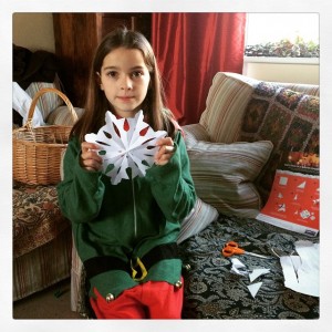 One little elf earlier getting ready for  with the craft ideas they sent us.